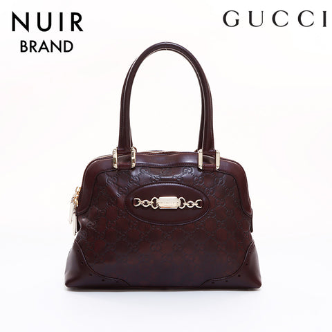 Gucci GUCCI Guccishima Handbag Dark Brown WS6542