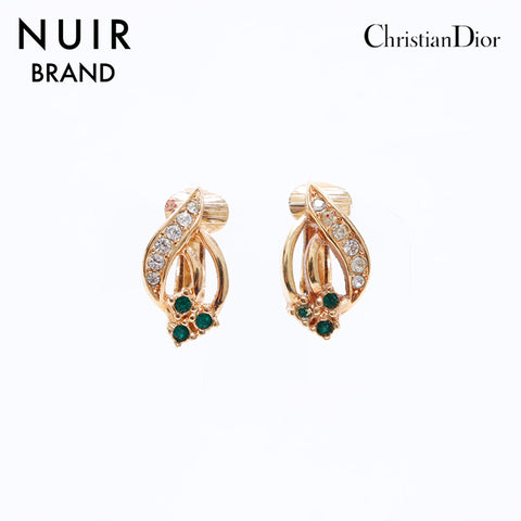 クリスチャンディオール Christian Dior ラインストーン カラーストーン イヤリング ゴールド WS6559