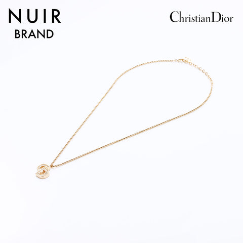 クリスチャンディオール Christian Dior ラインストーン ネックレス ゴールド WS6563