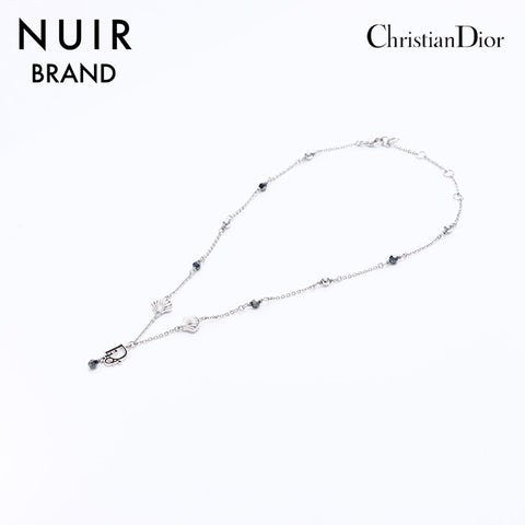 クリスチャンディオール Christian Dior カラーストーン ネックレス シルバー WS6568