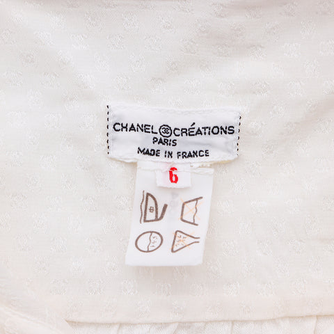 Chanel Coco Mark Long Sleeve Shirt White WS6590