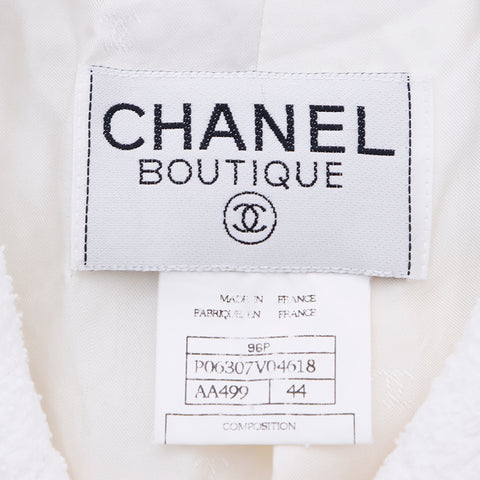 Chanel size:44 tweed coat white WS6598
