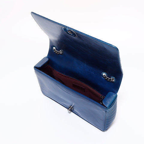 CHANEL Boy Chanel Vintage Calf 20s Shoulder Bag Navy WS6612