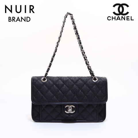 Chanel CHANEL Matelasse Caviar Skin No. 17 Shoulder Bag Black WS6614