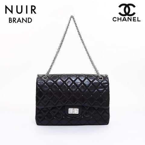 Chanel CHANEL 2.55 SV metal fittings Matelasse Vintage calf No. 12 shoulder bag Black WS6618