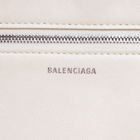 バレンシアガ BALENCIAGA シアリングムートン トートバッグ ホワイト ブラック WS6629