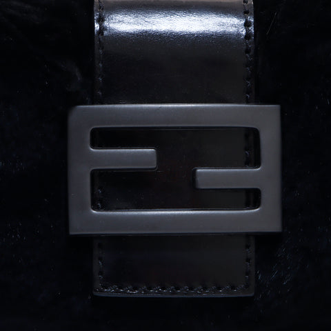 フェンディ FENDI マンマバケット ラパンファー ショルダーバッグ ブラック WS6631