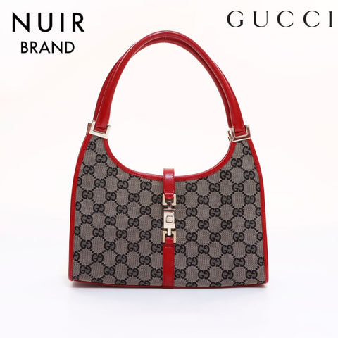 Gucci GG帆布手袋米色红色WS6636