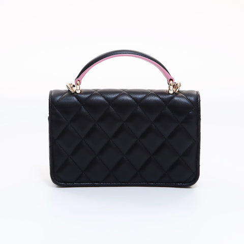 シャネル CHANEL マトラッセ ミニ ２way ショルダーバッグ ブラック ピンク WS6637