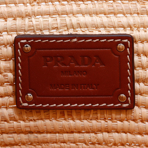 プラダ PRADA ラフィア籠バッグ トートバッグ ベージュ WS6644