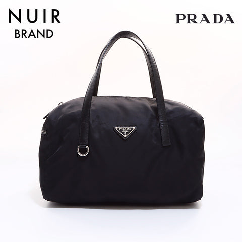 PRADA Tesut Nylon Handbag Black WS6646