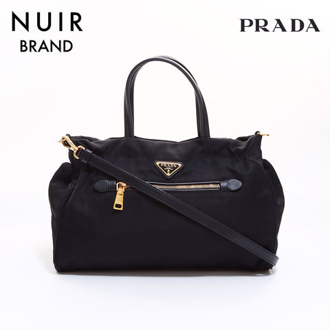 PRADA Tesut Nylon Tote Bag Black WS6647