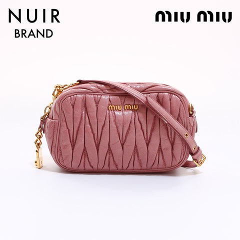 Miu Miu Miu Matelasse Mini Shoulder Bag Pink WS6653