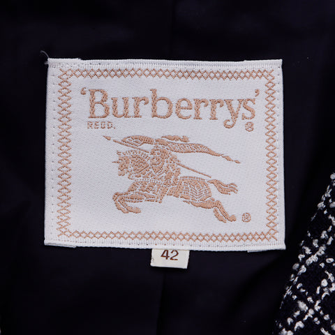 バーバリー BURBERRY Size:42ツイード ジャケット ブラック ホワイト WS6674