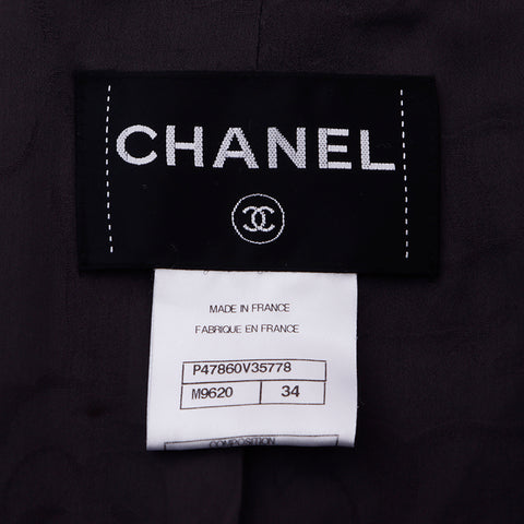 Chanel Size:34 Coco Button Jacket x Skirt Silver Set Up Silver WS6676