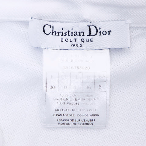 クリスチャンディオール Christian Dior Size:38ノースリーブ トップス ホワイト ブルー WS6680