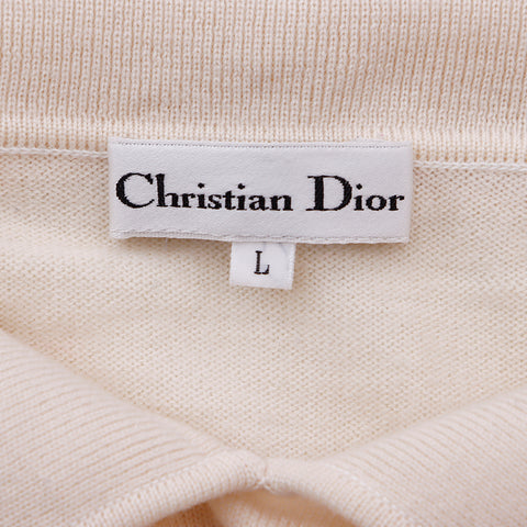 クリスチャンディオール Christian Dior Size:L毛１００％ニット セーター アイボリー WS6681