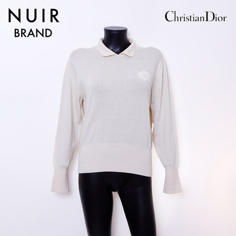 クリスチャンディオール Christian Dior Size:L毛１００％ニット セーター アイボリー WS6681