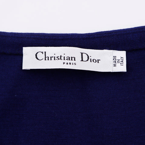 クリスチャンディオール Christian Dior Size:38ノースリーブ ワンピース ネイビー WS6682