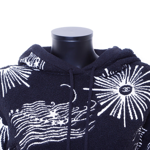 Chanel Chanel Taille: 3422c Sweat à capuche noir blanc WS6685
