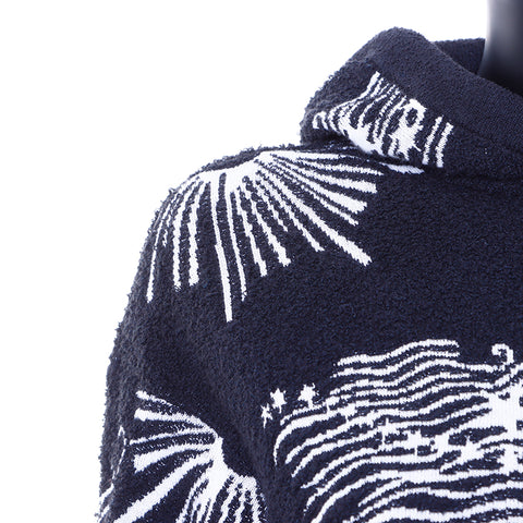 Chanel Chanel Taille: 3422c Sweat à capuche noir blanc WS6685