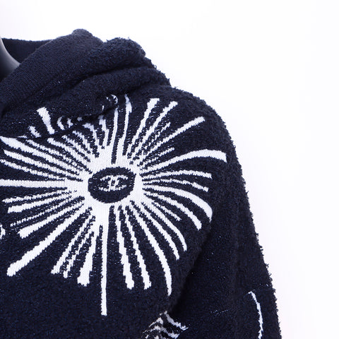 Chanel Chanel Taille: 3422c Sweat à capuche noir blanc WS6685