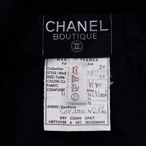 Chanel Size:38 Coco Button Wool Blouson Tweed Jacket Black WS6688
