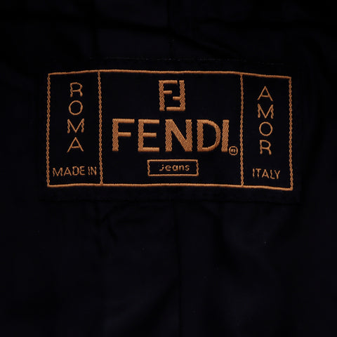 フェンディ FENDI ズッカ柄毛襟つき コート ブラウン ブラック WS6690