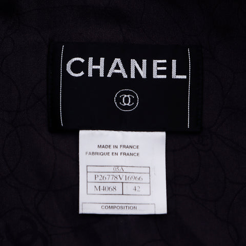 シャネル CHANEL Size:42ココボタン 兎毛襟　05A ジャケット ブラック ブラウン WS6691