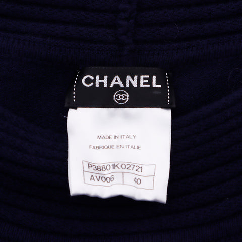 CHANEL COCO Mark 2009s cashmere knit Size: 40 one piece Navy WS6703