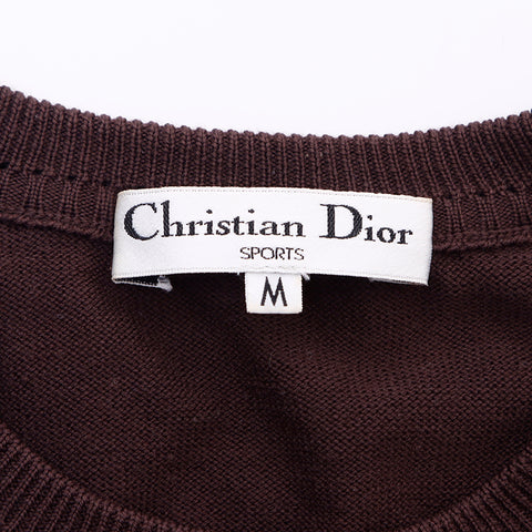 クリスチャンディオール Christian Dior Size:M Sports ウール ニット ブラウン WS6708