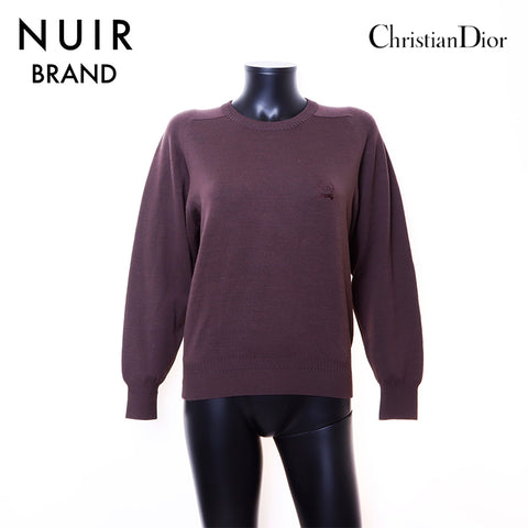 クリスチャンディオール Christian Dior Size:M Sports ウール ニット ブラウン WS6708