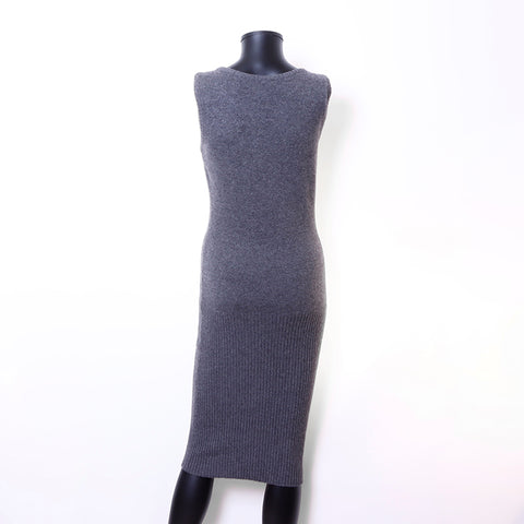 Chanel Size:38 Cashmere Sleeveless Dress Gray WS6713