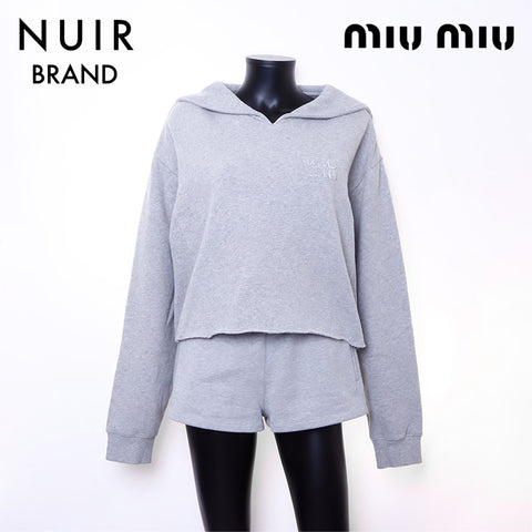 ミュウ ミュウ Miu Miu Size:M スウェット ショートパンツ セットアップ グレー WS6716