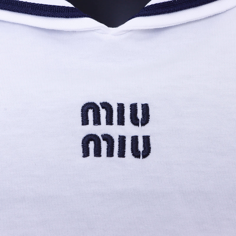 ミュウ ミュウ Miu Miu Size:XS ロゴ ノースリーブ マリン 半袖