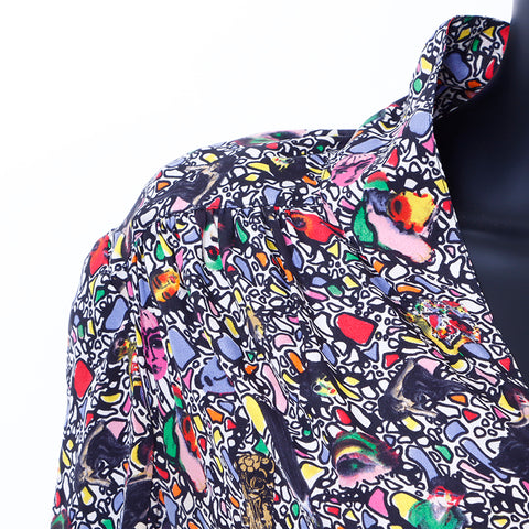 FENDI Size:44 Silk All-over Pattern Dress Multicolor WS6722