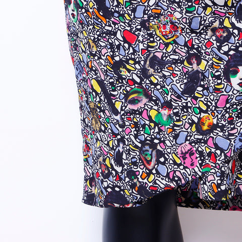 FENDI Size:44 Silk All-over Pattern Dress Multicolor WS6722