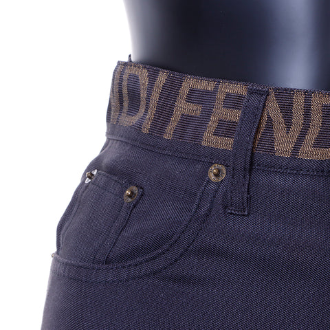 FENDI Size:41 27inc Logo Skinny Pants Gray WS6723