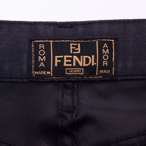 フェンディ FENDI Size:41 27inc ロゴ スキニー パンツ グレー WS6723