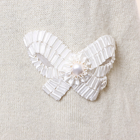 Chanel Size38 Ribbon Cashmere Treen Beige WS6724