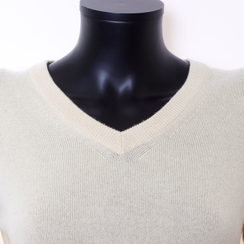 Chanel Size38 Ribbon Cashmere Treen Beige WS6724