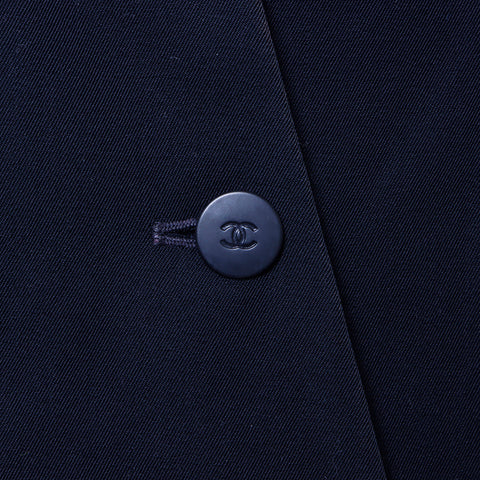 シャネル CHANEL Size:42 ノーカラー ココマークボタン 2000年 P15394 ジャケット ブラック WS6725