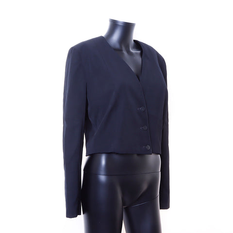 シャネル CHANEL Size:42 ノーカラー ココマークボタン 2000年 P15394 ジャケット ブラック WS6725