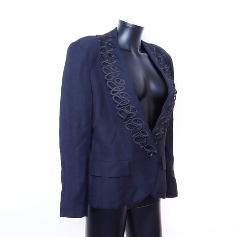 クリスチャンディオール Christian Dior Size:13 リネン レース  ジャケット ブラック WS6728