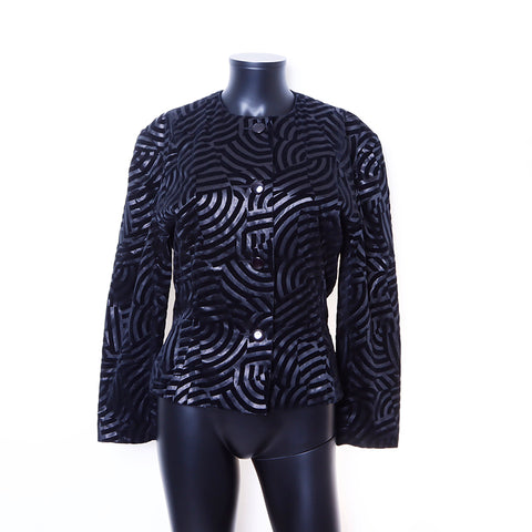 Christian Dior Design Geometric Pattern Jacket Long Sleeve Shirt Black WS6735