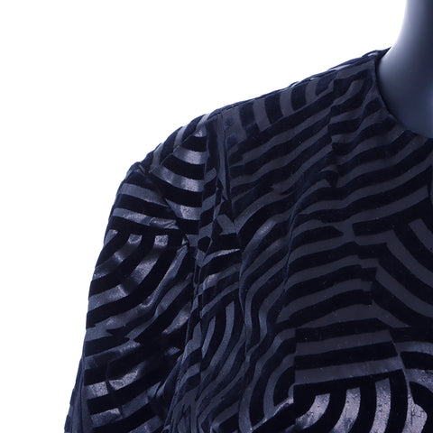 Christian Dior Design Geometric Pattern Jacket Long Sleeve Shirt Black WS6735