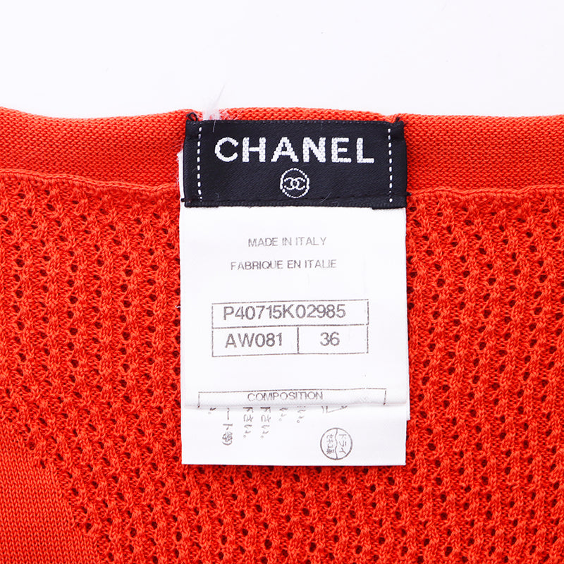 シャネル CHANEL Size:36 ノースリーブ ワンピース オレンジ WS6739