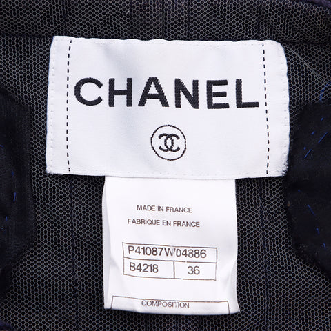 シャネル CHANEL Size:36 コットン ナイロン ジャケット ネイビー WS6740