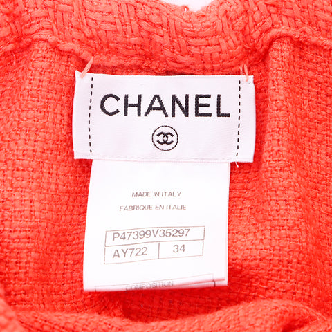 シャネル CHANEL Size:34 コットン ウール ワンピース オレンジ WS6748