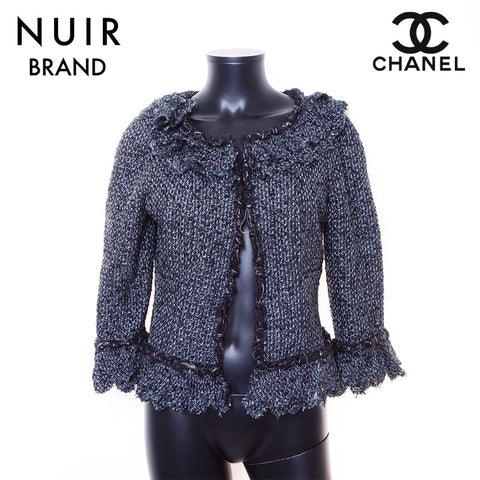 シャネル CHANEL Size:40 ツイード ジャケット ネイビー WS6755